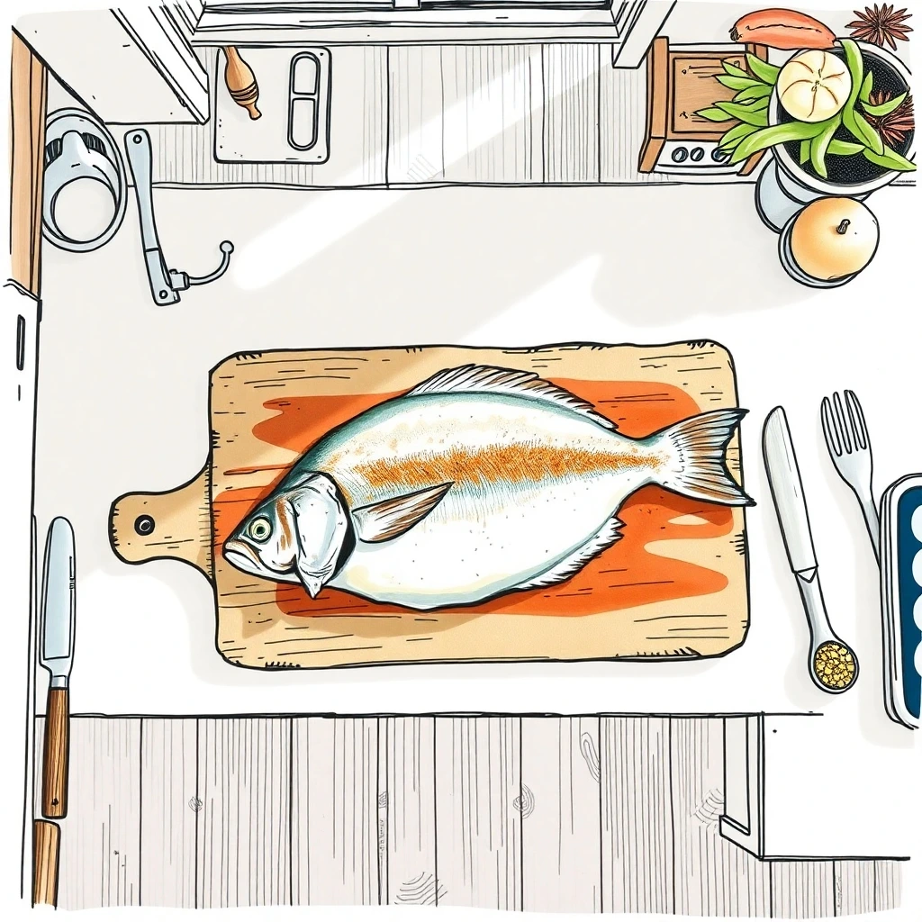 Hand drawn Dry-Aged Fish