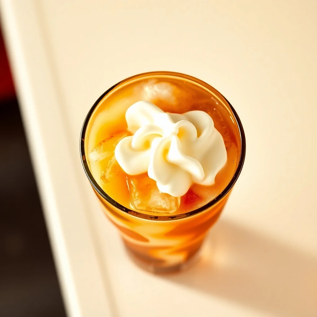 classic: coconut syrup, and half-and-half, topped with whipped cream.